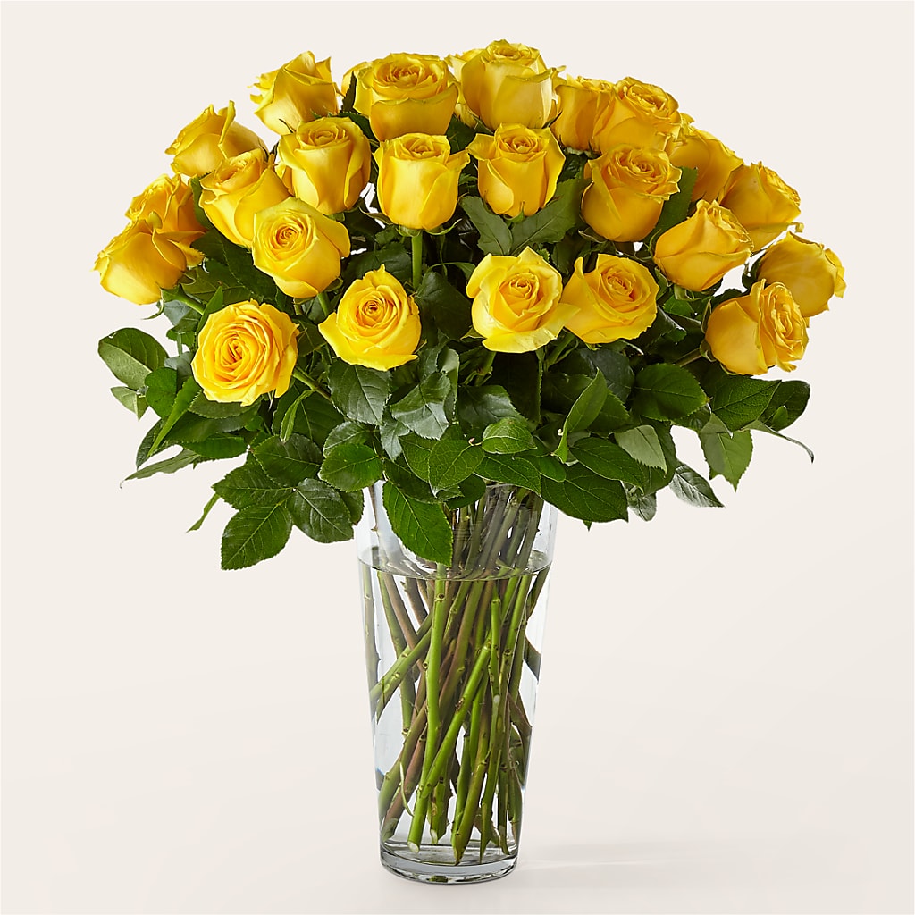 Long Stem Yellow Rose Bouquet – Whittier Blossom Shop, Whittier CA