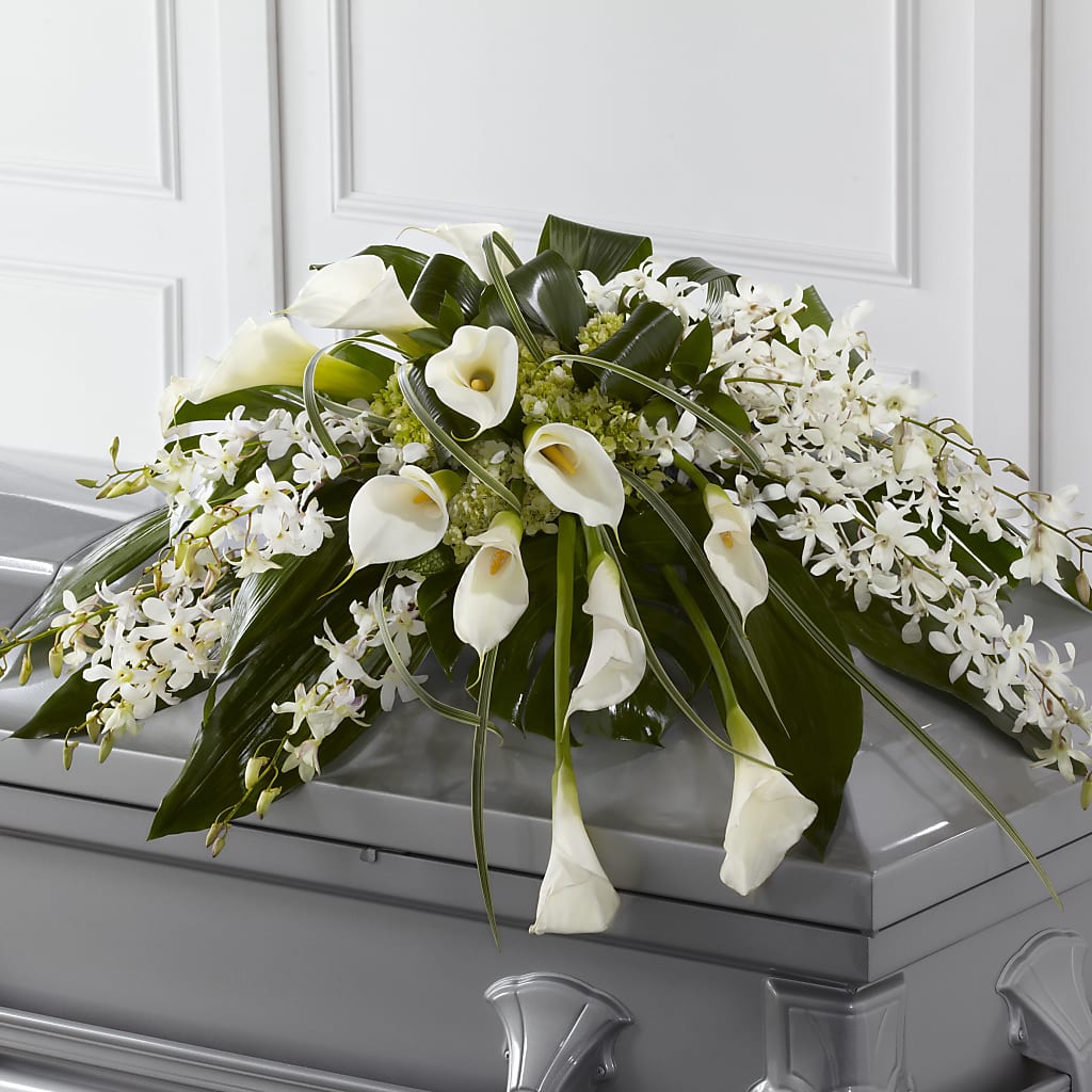 Angel Wings Casket Spray – Whittier Blossom Shop, Whittier CA