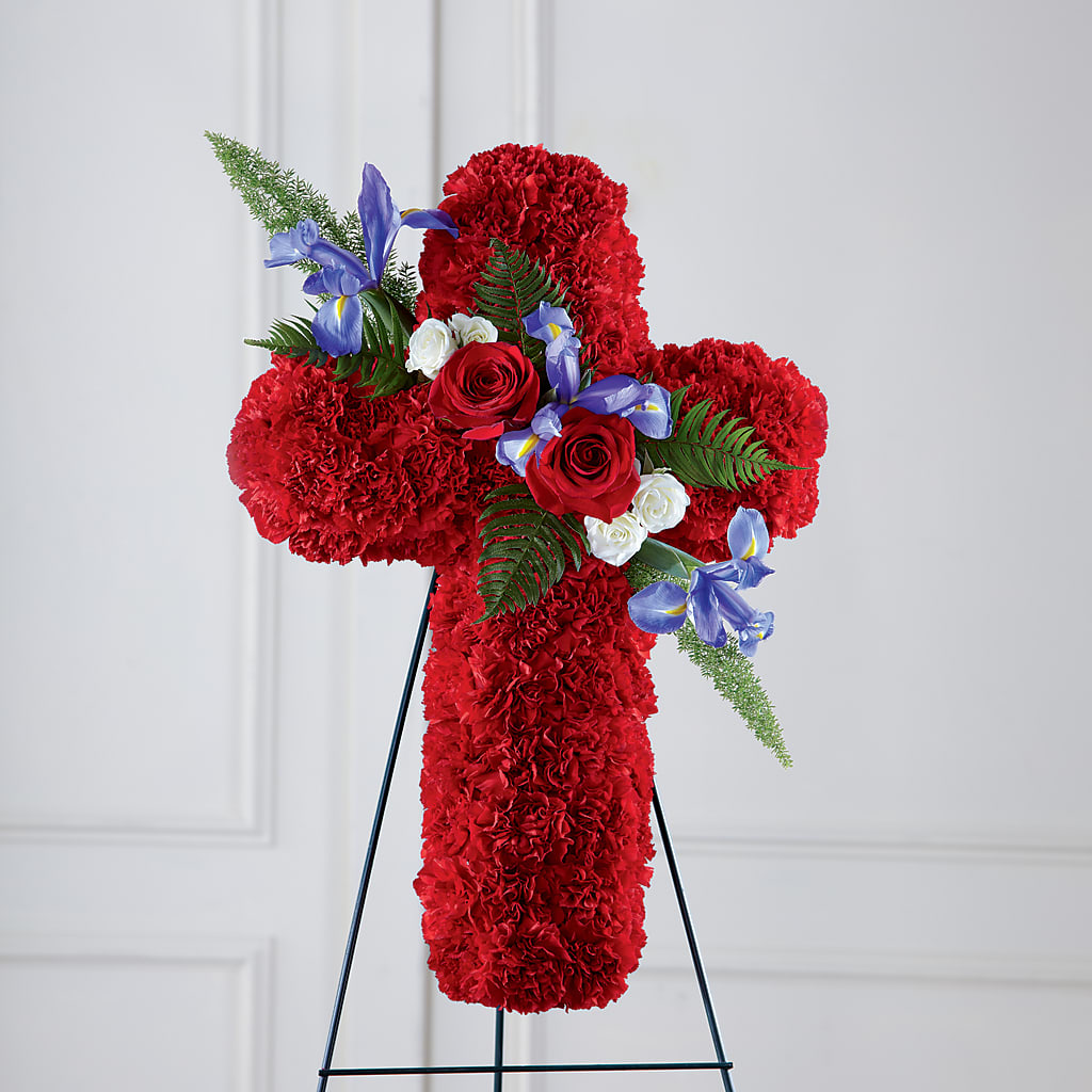 Faithful Hero Floral Cross – Whittier Blossom Shop, Whittier CA