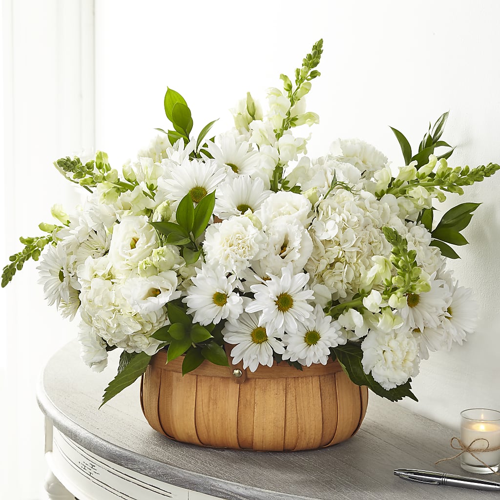Pure Ivory Basket – Whittier Blossom Shop, Whittier CA