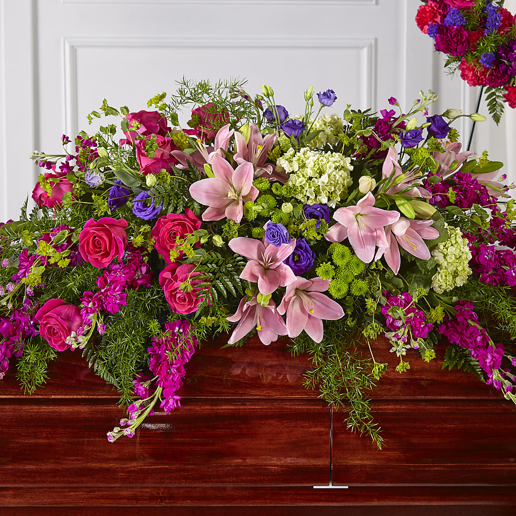 Radiant Tribute Casket Spray – Whittier Blossom Shop, Whittier CA