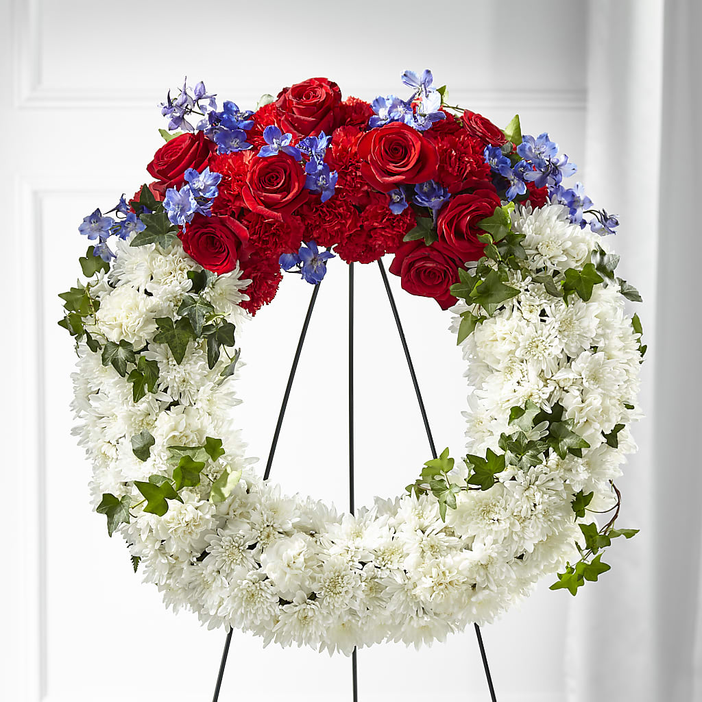 Patriotic Passion Wreath – Whittier Blossom Shop, Whittier CA