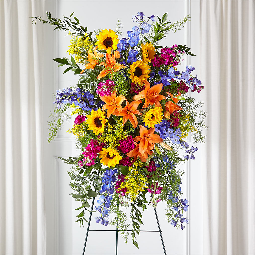 Sunlit Memories Standing Spray (Standard) – Whittier Blossom Shop, Whittier CA