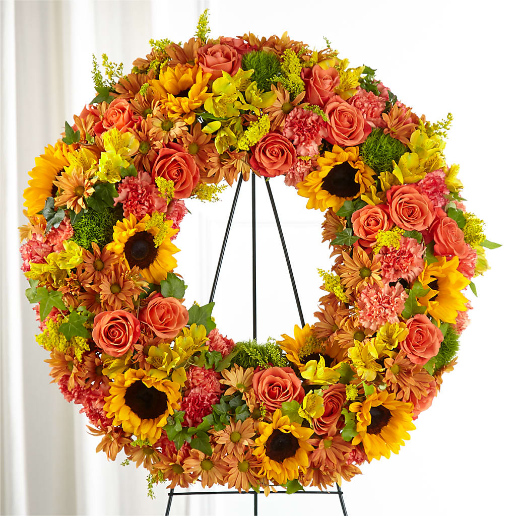 Autumnal Memories Wreath (Standard) – Whittier Blossom Shop, Whittier CA