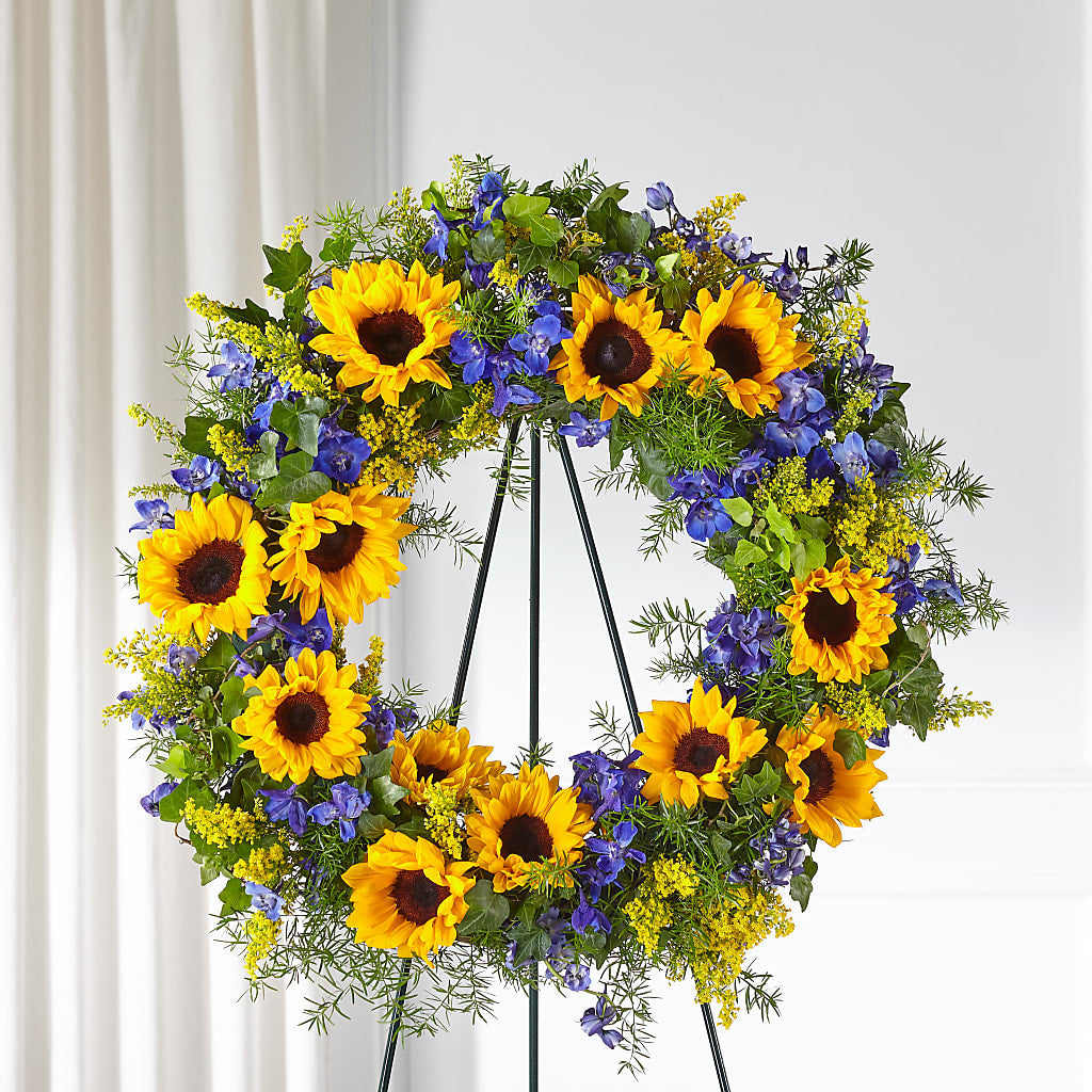 Bright Rays Wreath – Whittier Blossom Shop, Whittier CA