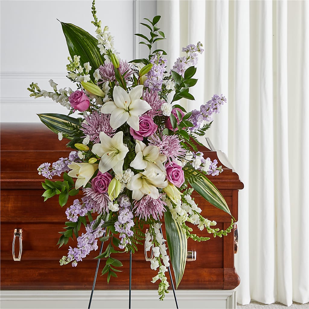 Grateful Hearts Standing Spray – Whittier Blossom Shop, Whittier CA