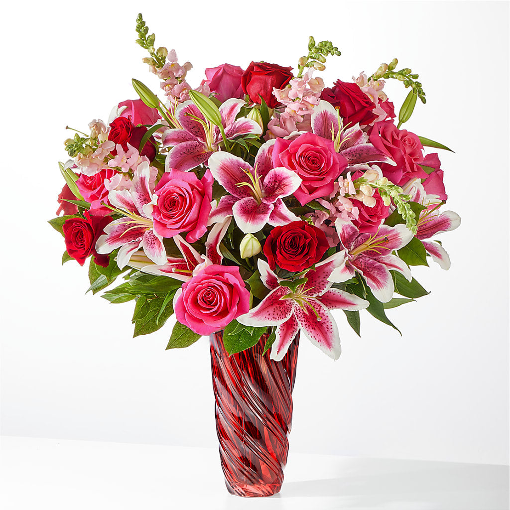 Always You Bouquet with Luxe Swirl Vase – Whittier Blossom Shop, Whittier CA