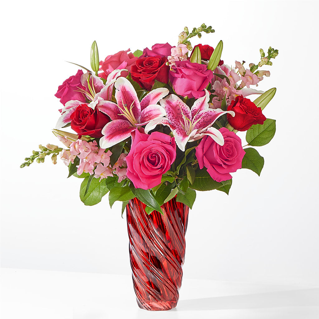 Always You Bouquet with Luxe Swirl Vase – Whittier Blossom Shop, Whittier CA