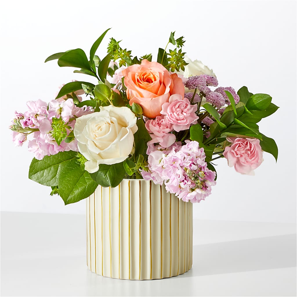 French Market Bouquet with Ivory Vase – Whittier Blossom Shop, Whittier CA