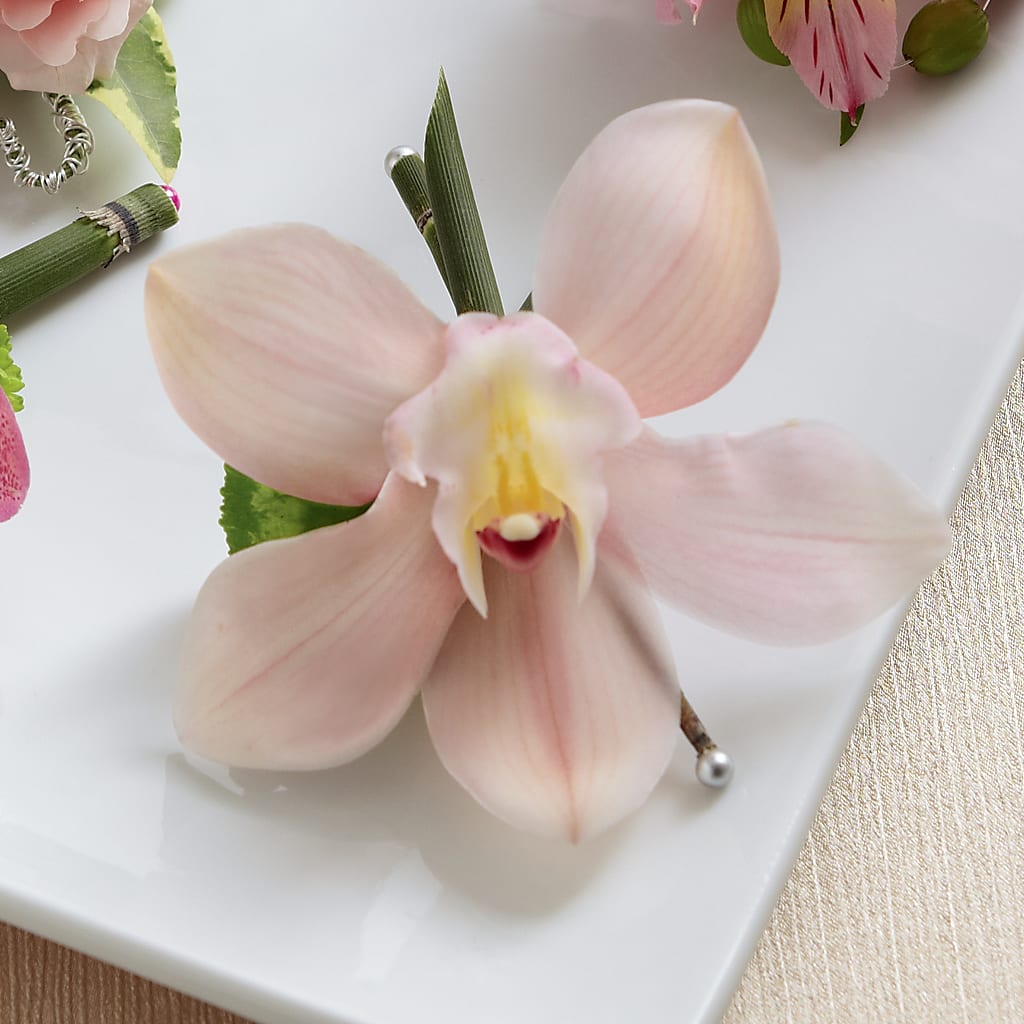 Pink Cymbidium Boutonniere – Whittier Blossom Shop, Whittier CA