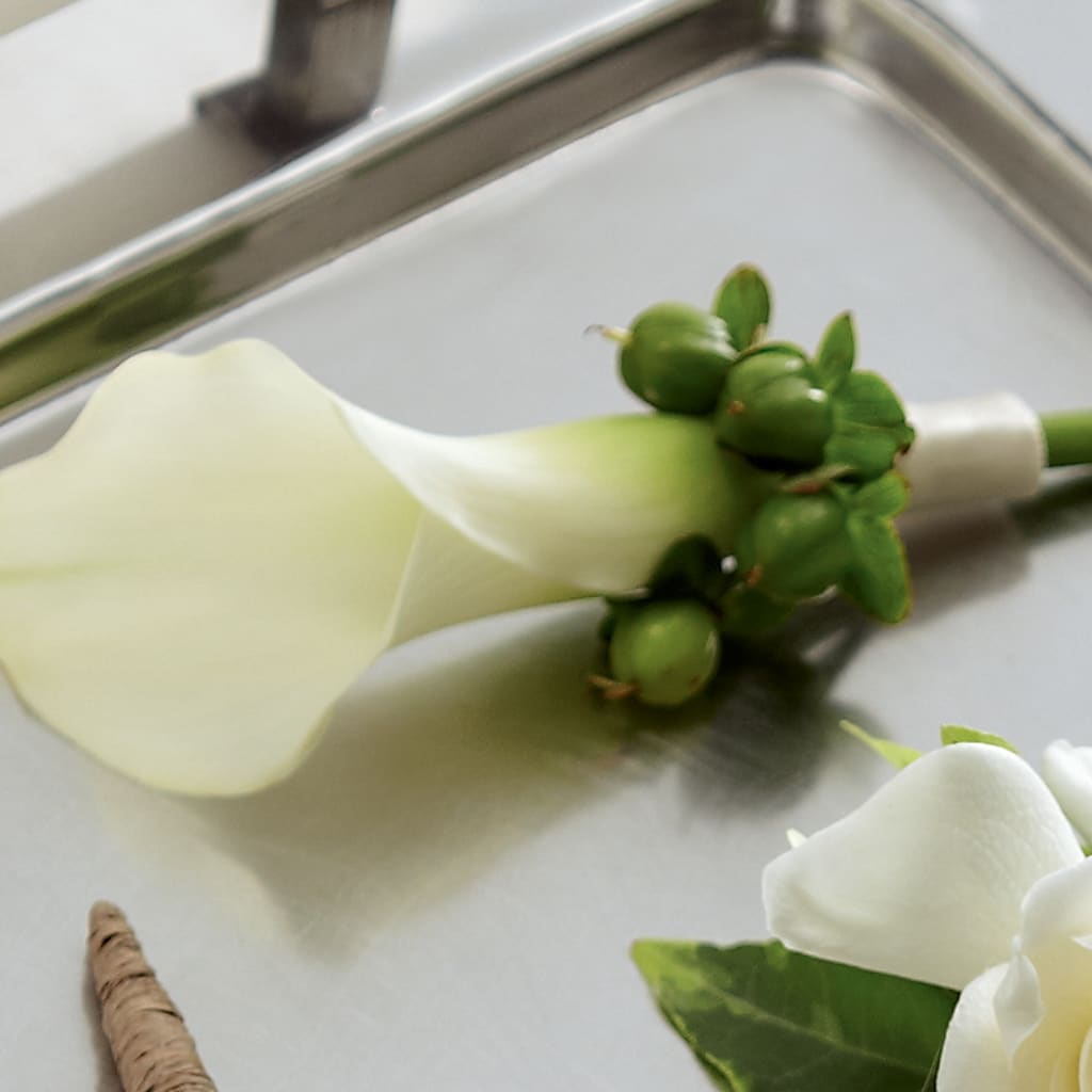 White Calla Boutonniere – Whittier Blossom Shop, Whittier CA