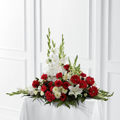 Crimson & White Arrangement –  Whittier Blossom Shop, Whittier CA