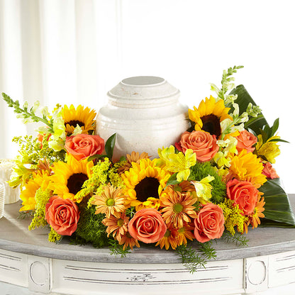 Faithful Sunflower Cremation Adornment –  Whittier Blossom Shop, Whittier CA