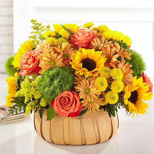 Harvest Sunflower Basket –  Whittier Blossom Shop, Whittier CA
