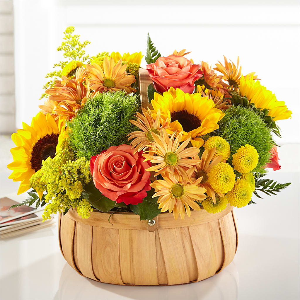 Harvest Sunflower Basket –  Whittier Blossom Shop, Whittier CA