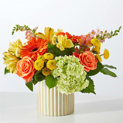 Autumn Sunshine Bouquet with Ivory Vase –  Whittier Blossom Shop, Whittier CA