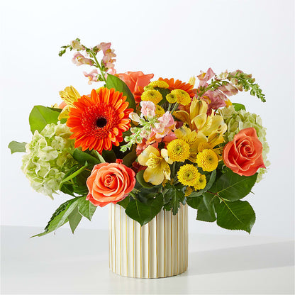Autumn Sunshine Bouquet with Ivory Vase –  Whittier Blossom Shop, Whittier CA