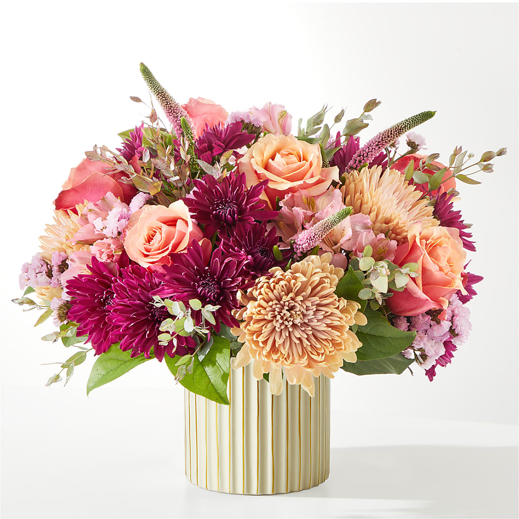 Berry Cobbler Bouquet with Ivory Vase –  Whittier Blossom Shop, Whittier CA