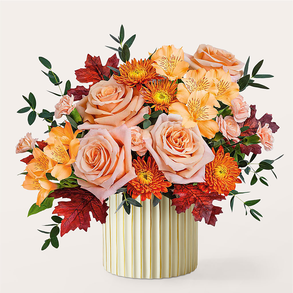Spiced Latte Bouquet with Ivory Vase –  Whittier Blossom Shop, Whittier CA