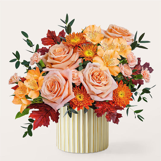 Spiced Latte Bouquet with Ivory Vase –  Whittier Blossom Shop, Whittier CA