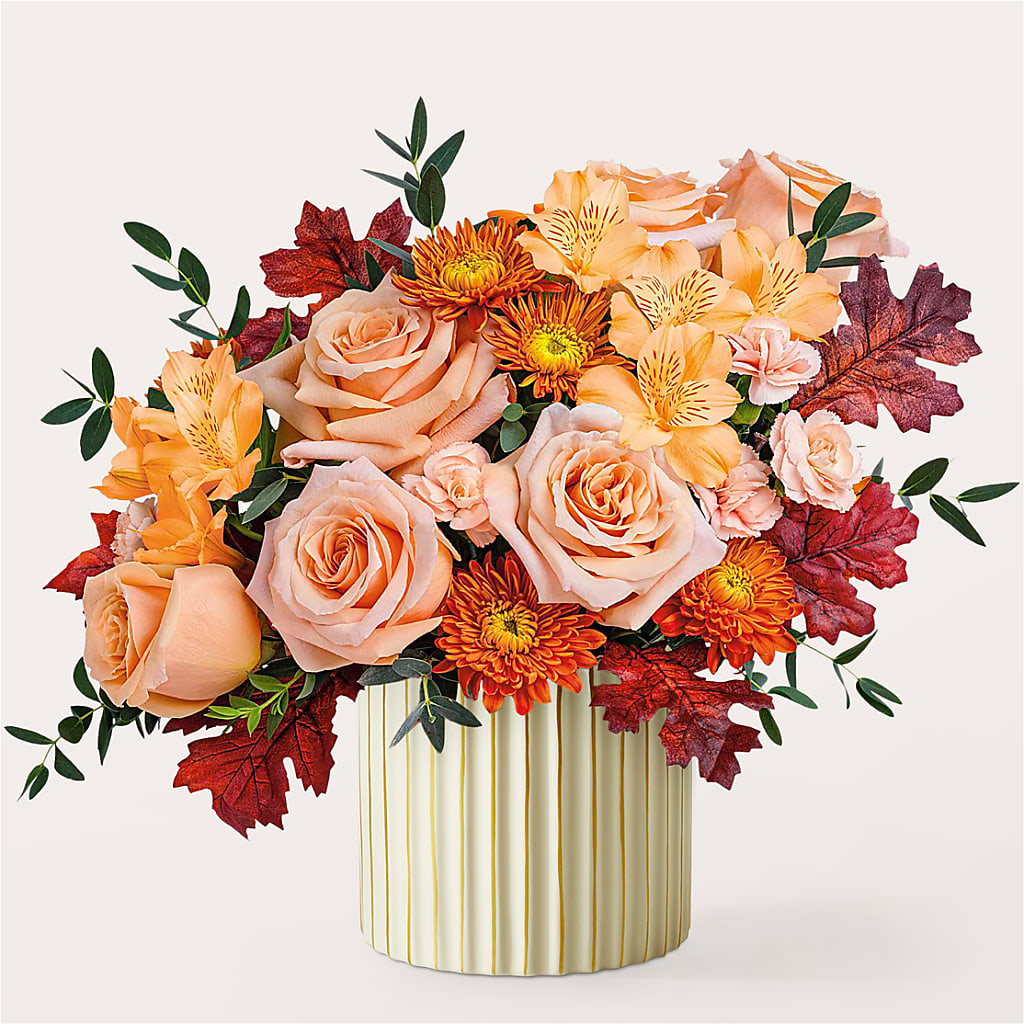 Spiced Latte Bouquet with Ivory Vase –  Whittier Blossom Shop, Whittier CA