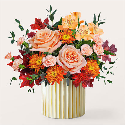 Spiced Latte Bouquet with Ivory Vase –  Whittier Blossom Shop, Whittier CA