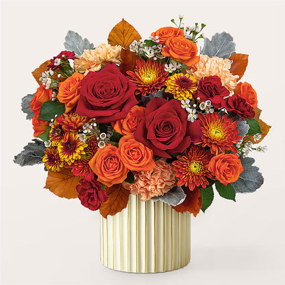 Merlot Bouquet with Ivory Vase –  Whittier Blossom Shop, Whittier CA