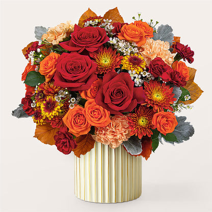 Merlot Bouquet with Ivory Vase –  Whittier Blossom Shop, Whittier CA