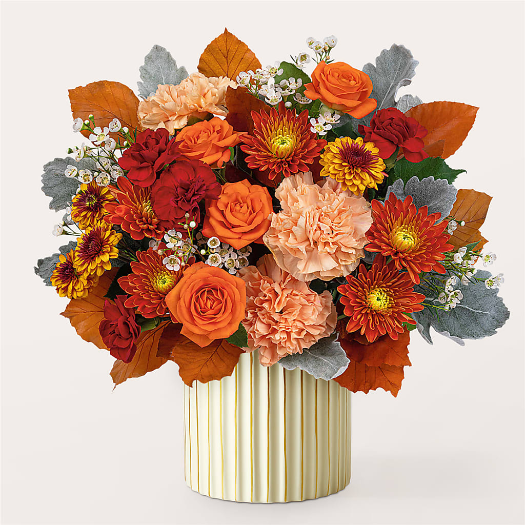 Merlot Bouquet with Ivory Vase –  Whittier Blossom Shop, Whittier CA