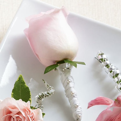 Pink Rose Boutonniere –  Whittier Blossom Shop, Whittier CA